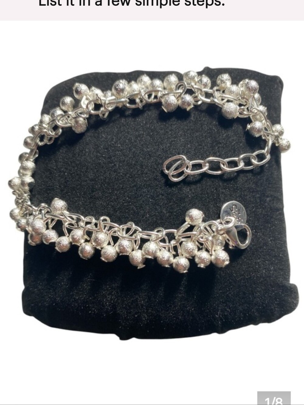 Sterling Silver Floral Link Bracelet with Abalone Accents